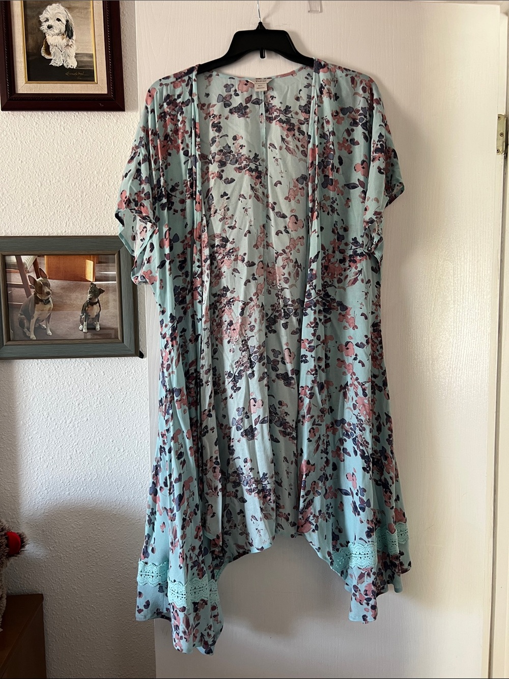 Ariat Light Blue Floral Open Kimono Tunic